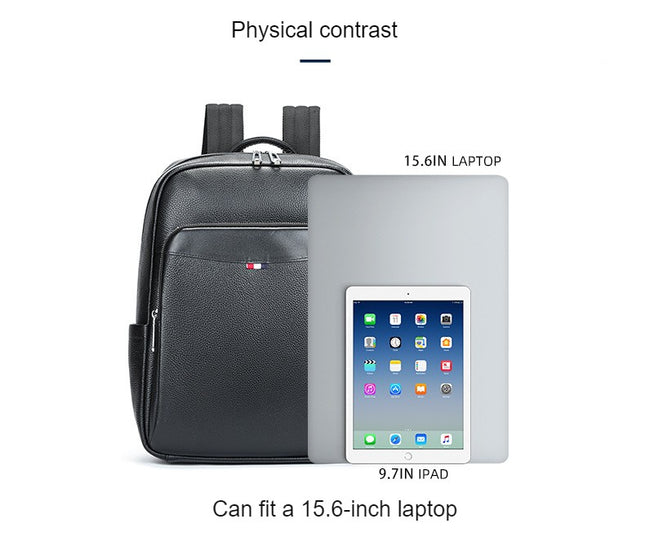 Genuine Leather Men's Backpack Large Capacity Laptop Bag School Backpack Male Shoulder Bags