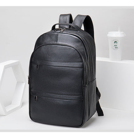 Genuine Leather Backpack for Men School Backpack Laptop Bookbag for Business Work College Travel