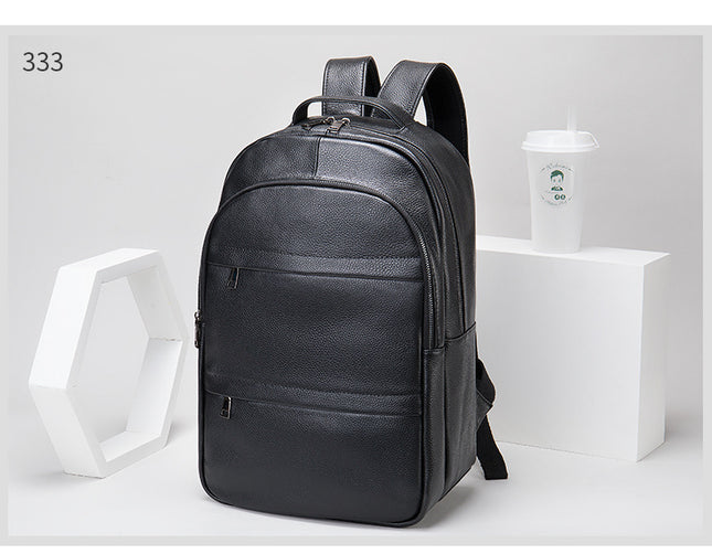 Genuine Leather Backpack for Men School Backpack Laptop Bookbag for Business Work College Travel