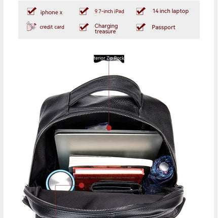 Genuine Leather Backpack for Men School Backpack Laptop Bookbag for Business Work College Travel