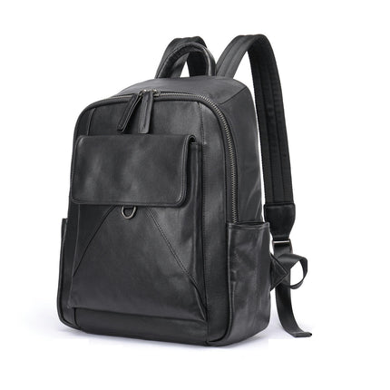 Herren-Rucksack aus echtem Leder, Computer-Rucksack, Schüler-Schultasche, großer Geschäftsreise-Rucksack