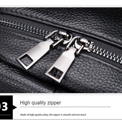 Genuine Leather Backpack for Men School Backpack Laptop Bookbag for Business Work College Travel