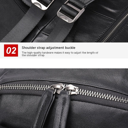 Herren-Rucksack aus echtem Leder, Computer-Rucksack, Schüler-Schultasche, großer Geschäftsreise-Rucksack