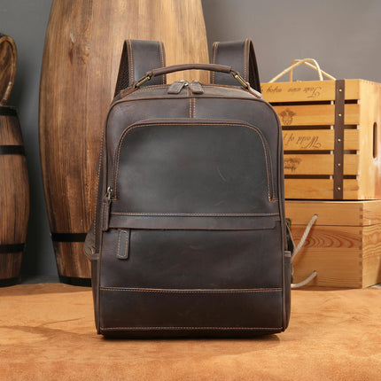 Genuine Leather Backpack for Mens Laptop Backpack for Men Vintage Large  Daypack