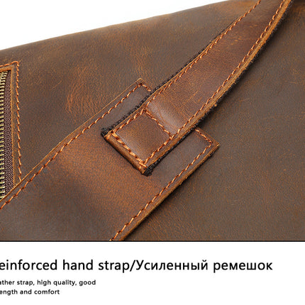 Genuine Leather Retro Men's Backpack Large Capacity Casual Outdoor Backpack School Bag