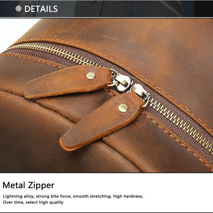 Genuine Leather Retro Men's Backpack Large Capacity Casual Outdoor Backpack School Bag