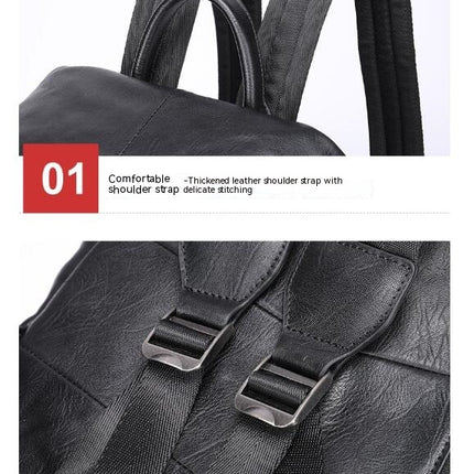 Business Backpack for Men Backpack Casual Travel Bag Laptop Backpack Genuine Leather Backpack