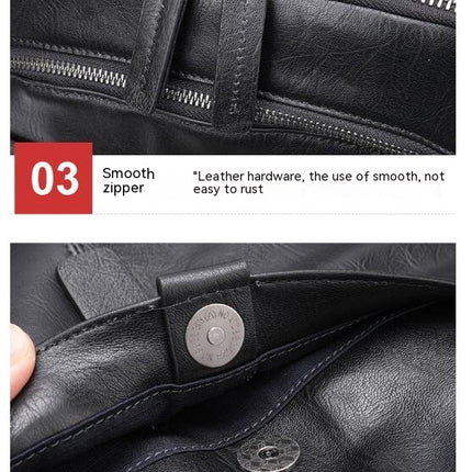 Business Backpack for Men Backpack Casual Travel Bag Laptop Backpack Genuine Leather Backpack