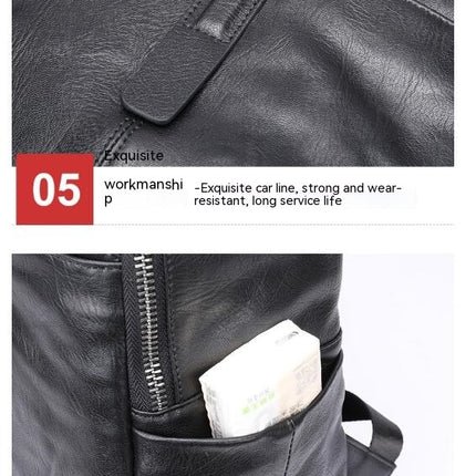 Business Backpack for Men Backpack Casual Travel Bag Laptop Backpack Genuine Leather Backpack