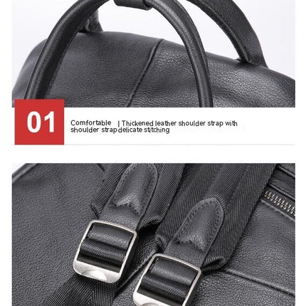 Genuine Leather Backpack for Men Laptop Bag Travel Weekender Hiking Shoulder Rucksack
