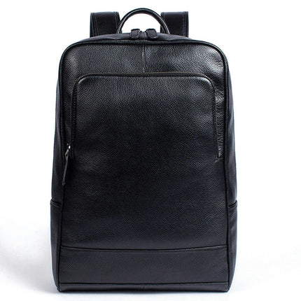 Sac à dos en cuir véritable Vintage pour ordinateur portable, résistant à l'eau, sac à dos décontracté pour hommes