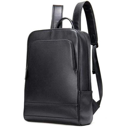 Sac à dos en cuir véritable Vintage pour ordinateur portable, résistant à l'eau, sac à dos décontracté pour hommes