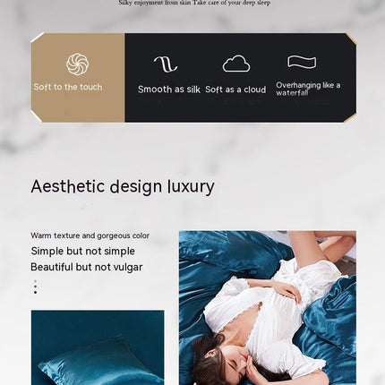 Reversible Solid Color Mulberry Silk Pillowcase Ice Washed Silk Pillowcase Silk Silk Satin Pillowcase for Hair and Skin
