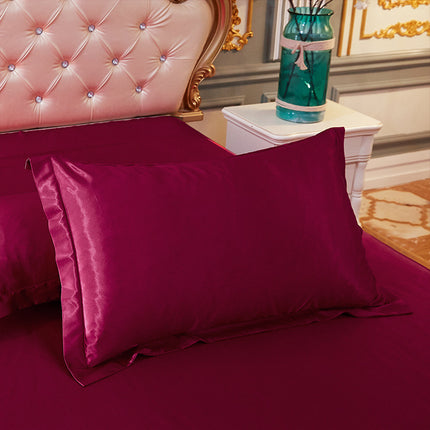 Silk Satin Pillowcase For Hair and Skin Grooming Satin Ice Silk Pillowcase, Cool, Soft and Smooth Reversible Natural Silk Pillowcase