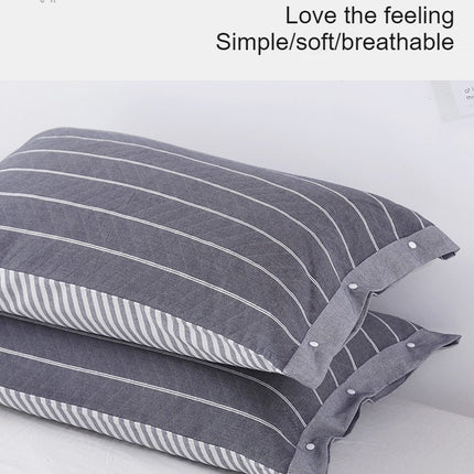 2 PACK Natural Cotton Striped Pillowcase Cotton Pillowcase European Pillowcase Washable Pillowcase Queen Pillowcase Bedding