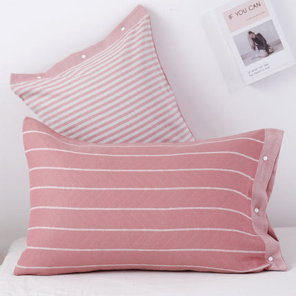 2 PACK Natural Cotton Striped Pillowcase Cotton Pillowcase European Pillowcase Washable Pillowcase Queen Pillowcase Bedding