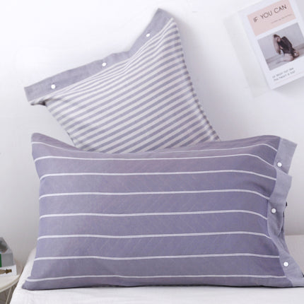 2 PACK Natural Cotton Striped Pillowcase Cotton Pillowcase European Pillowcase Washable Pillowcase Queen Pillowcase Bedding