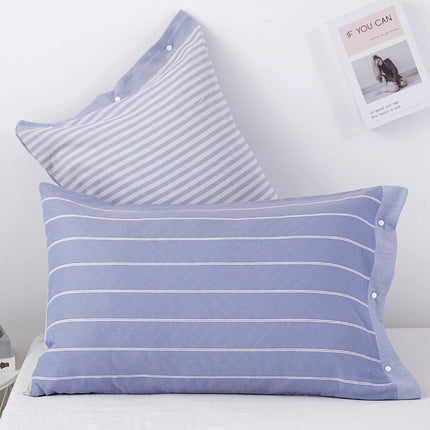 2 PACK Natural Cotton Striped Pillowcase Cotton Pillowcase European Pillowcase Washable Pillowcase Queen Pillowcase Bedding
