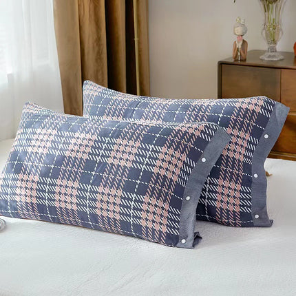Cotton Gauze Pillowcase All-Inclusive Snap-Fastening Non-Slip Cotton Pillowcase All-In-One Not Falling Off
