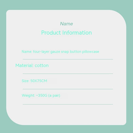 Cotton Gauze Pillowcase All-Inclusive Snap-Fastening Non-Slip Cotton Pillowcase All-In-One Not Falling Off