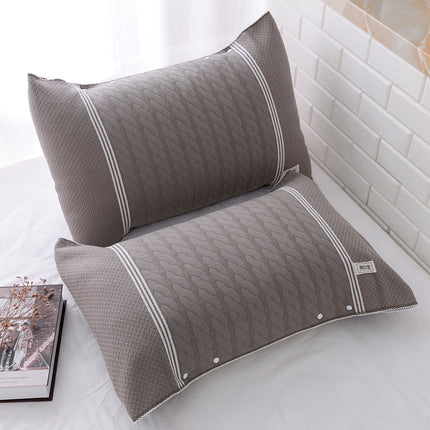 2er-Pack Kissenbezüge, 100 % Baumwolle, Standard-Kissenbezug, glatter, kühler Kissenbezug, Queen-Size-Kissenbezug, halb umwickelter Druckknopfverschluss