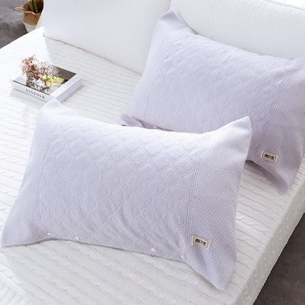 2er-Pack Kissenbezüge, 100 % Baumwolle, Standard-Kissenbezug, glatter, kühler Kissenbezug, Queen-Size-Kissenbezug, halb umwickelter Druckknopfverschluss