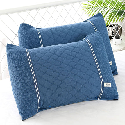 2er-Pack Kissenbezüge, 100 % Baumwolle, Standard-Kissenbezug, glatter, kühler Kissenbezug, Queen-Size-Kissenbezug, halb umwickelter Druckknopfverschluss