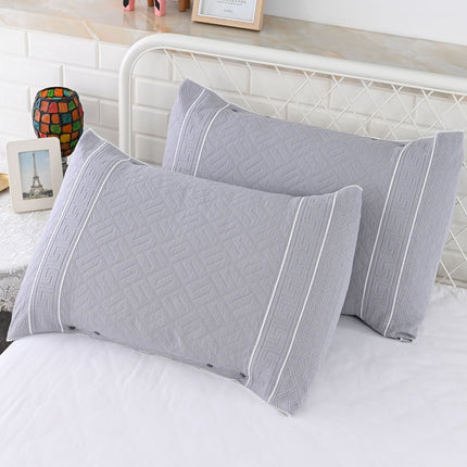 2er-Pack Kissenbezüge, 100 % Baumwolle, Standard-Kissenbezug, glatter, kühler Kissenbezug, Queen-Size-Kissenbezug, halb umwickelter Druckknopfverschluss