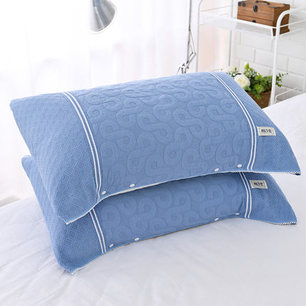 2er-Pack Kissenbezüge, 100 % Baumwolle, Standard-Kissenbezug, glatter, kühler Kissenbezug, Queen-Size-Kissenbezug, halb umwickelter Druckknopfverschluss
