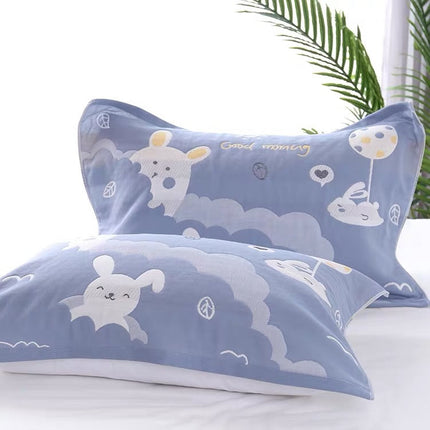Paquet de 2 taies d'oreiller de taille standard, taies d'oreiller en gaze de coton, oreillers de literie matelassés, grandes taies d'oreiller pour grandes et petites chambres