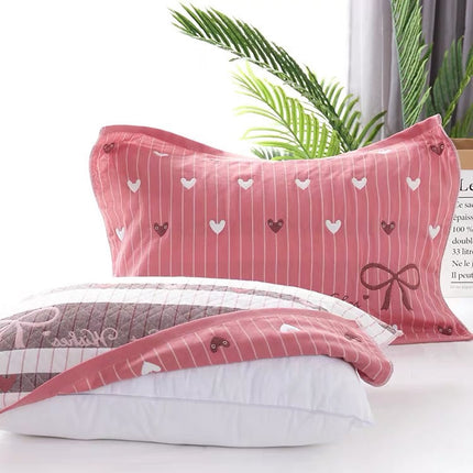 Paquet de 2 taies d'oreiller de taille standard, taies d'oreiller en gaze de coton, oreillers de literie matelassés, grandes taies d'oreiller pour grandes et petites chambres