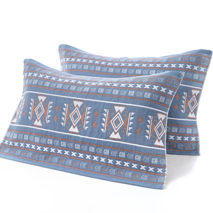 Paquet de 2 taies d'oreiller de taille standard, taies d'oreiller en gaze de coton, oreillers de literie matelassés, grandes taies d'oreiller pour grandes et petites chambres