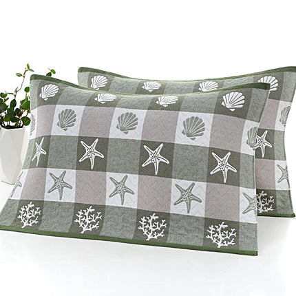 Paquet de 2 taies d'oreiller de taille standard, taies d'oreiller en gaze de coton, oreillers de literie matelassés, grandes taies d'oreiller pour grandes et petites chambres