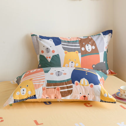 Kissenbezug aus 100 % Baumwolle, 2-teiliges Set, Baumwoll-Kissenbezug für Zuhause, niedlicher Cartoon-Queen-Size-Kissenbezug, Schlafzimmer, dekorativer Kissenbezug