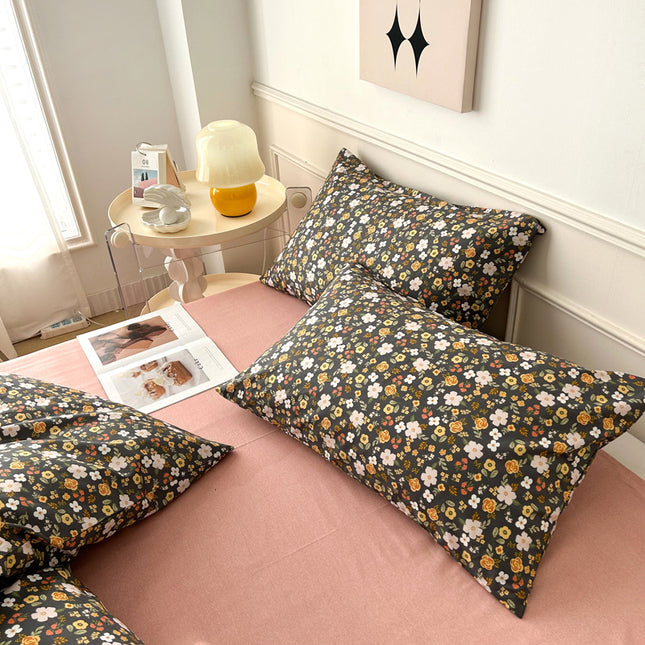 Floral Cotton Pillowcases 2pack Fairy 100% Cotton Pillowcases Dormitory Queen Couple Pillowcases Flower