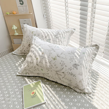 Floral Cotton Pillowcases 2pack Fairy 100% Cotton Pillowcases Dormitory Queen Couple Pillowcases Flower
