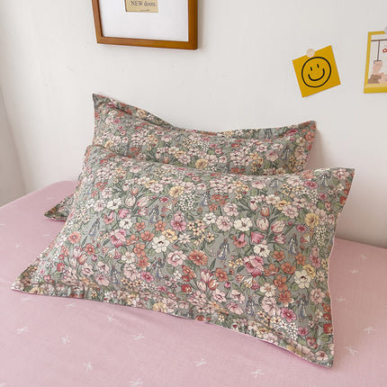 Floral Cotton Pillowcases 2pack Fairy 100% Cotton Pillowcases Dormitory Queen Couple Pillowcases Flower