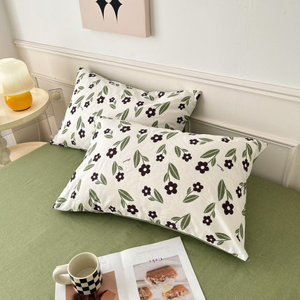 Floral Cotton Pillowcases 2pack Fairy 100% Cotton Pillowcases Dormitory Queen Couple Pillowcases Flower