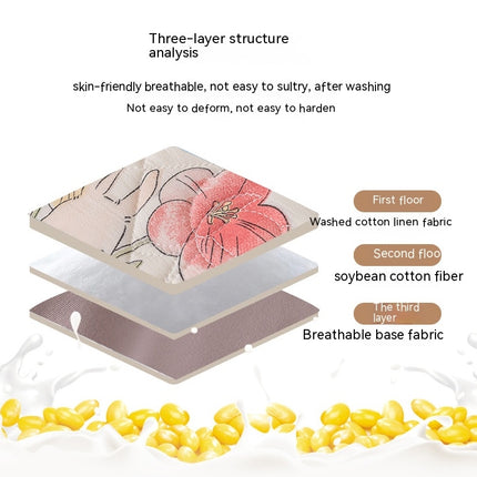 100% Cotton Large Crushed Flower Pillowcase, Washed Cotton Embossed Threaded Pillowcase, Printed Pillowcase Liner Cover Pillow Cover