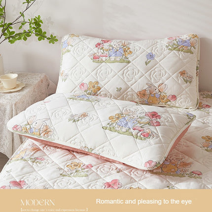 100% Cotton Large Crushed Flower Pillowcase, Washed Cotton Embossed Threaded Pillowcase, Printed Pillowcase Liner Cover Pillow Cover