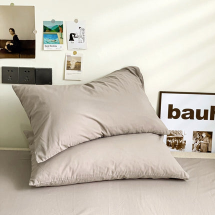 Baumwoll-Kissenbezüge-Set (2er-Pack), superweicher Queen-Size-Doppel-Kissenbezug im Umschlag-Stil, einfacher einfarbiger Kissenbezug aus gewaschener Baumwolle