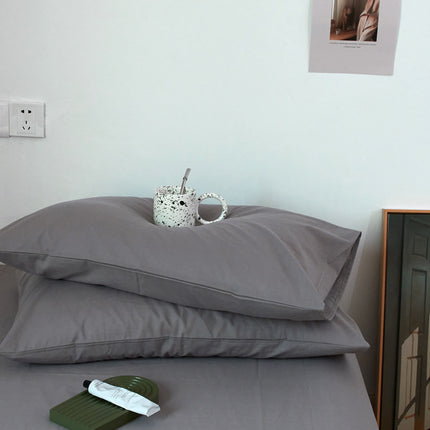 Queen Pillow Cases 2-Pack Washed Cotton Pillow Cases Cotton Solid Color Pillow Cases Simple Pillow Core Insert Sleeves Household Male