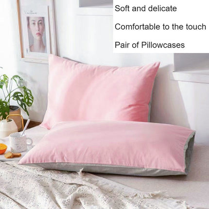 2pack Solid Color Pillowcase Washed Cotton Pocket Pillow Envelope Pillow Student Dormitory Pillowcase Set