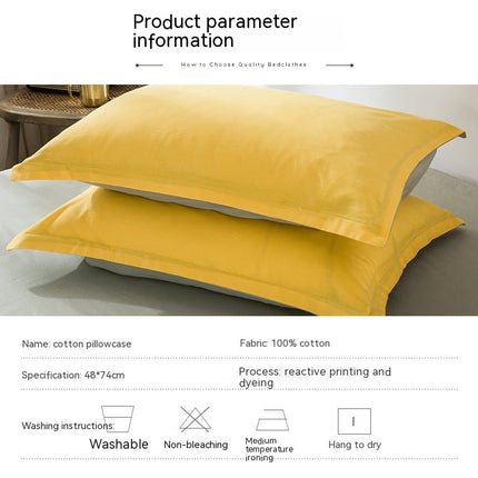 2pack Cotton Pillow Cases 100% Cotton Pillow Cases/Pillow Cushions Large Pillow Cases Simple Solid Colors