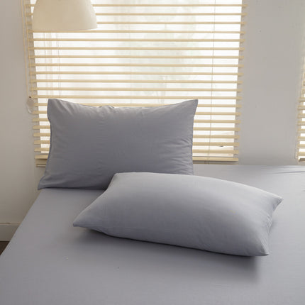 Cotton Washed Cotton Solid Color Pillowcase 2 Piece Envelope Simple Queen Size Pillowcase For Hair and Skin