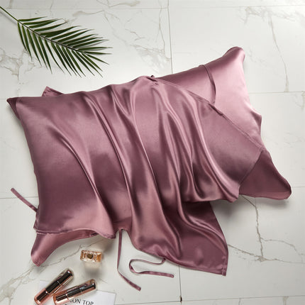 2 PACK 100% Mulberry Silk Hair and Skin Care Pillowcase, Simulated Silk Solid Color Pillowcase/Pillow Towel