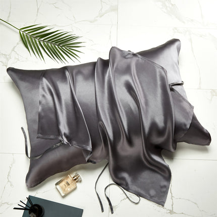 2 PACK 100% Mulberry Silk Hair and Skin Care Pillowcase, Simulated Silk Solid Color Pillowcase/Pillow Towel