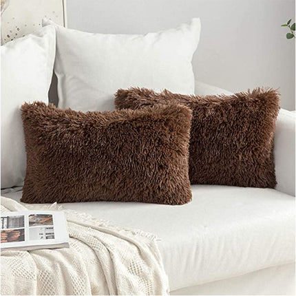 1 pièces longue fausse fourrure doux décoratif taie d'oreiller Rectangle moelleux taie d'oreiller velours peluche housse de coussin décoratif taie d'oreiller