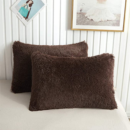 1 pièces longue fausse fourrure doux décoratif taie d'oreiller Rectangle moelleux taie d'oreiller velours peluche housse de coussin décoratif taie d'oreiller