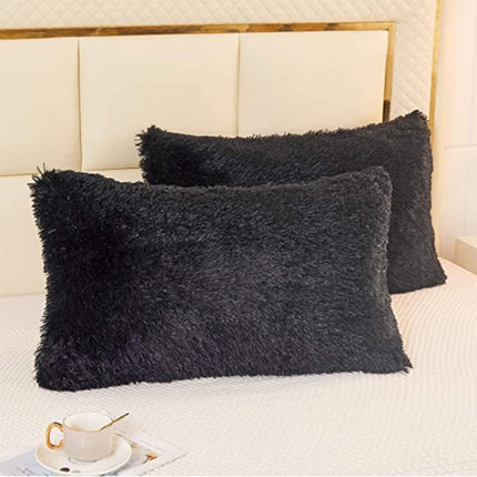 1 pièces longue fausse fourrure doux décoratif taie d'oreiller Rectangle moelleux taie d'oreiller velours peluche housse de coussin décoratif taie d'oreiller
